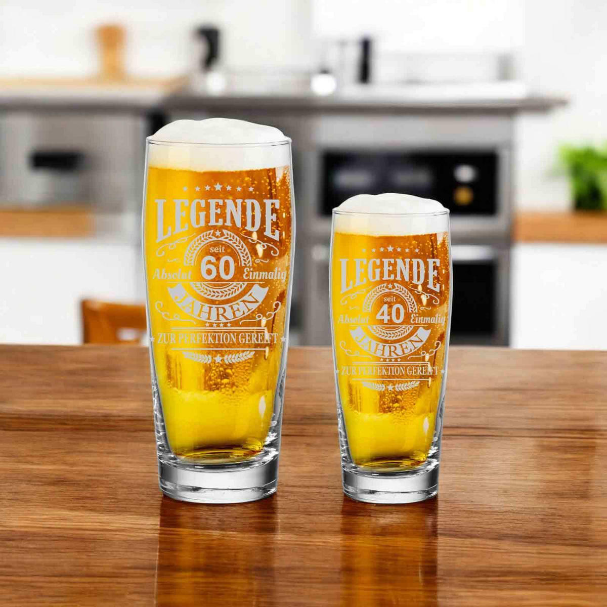 WILLI BECHER BIERGLAS MIT GRAVUR Legende seit 60 Jahren transparent 0,5 l - Transparent, Glas (0.5L) - LUXENTU