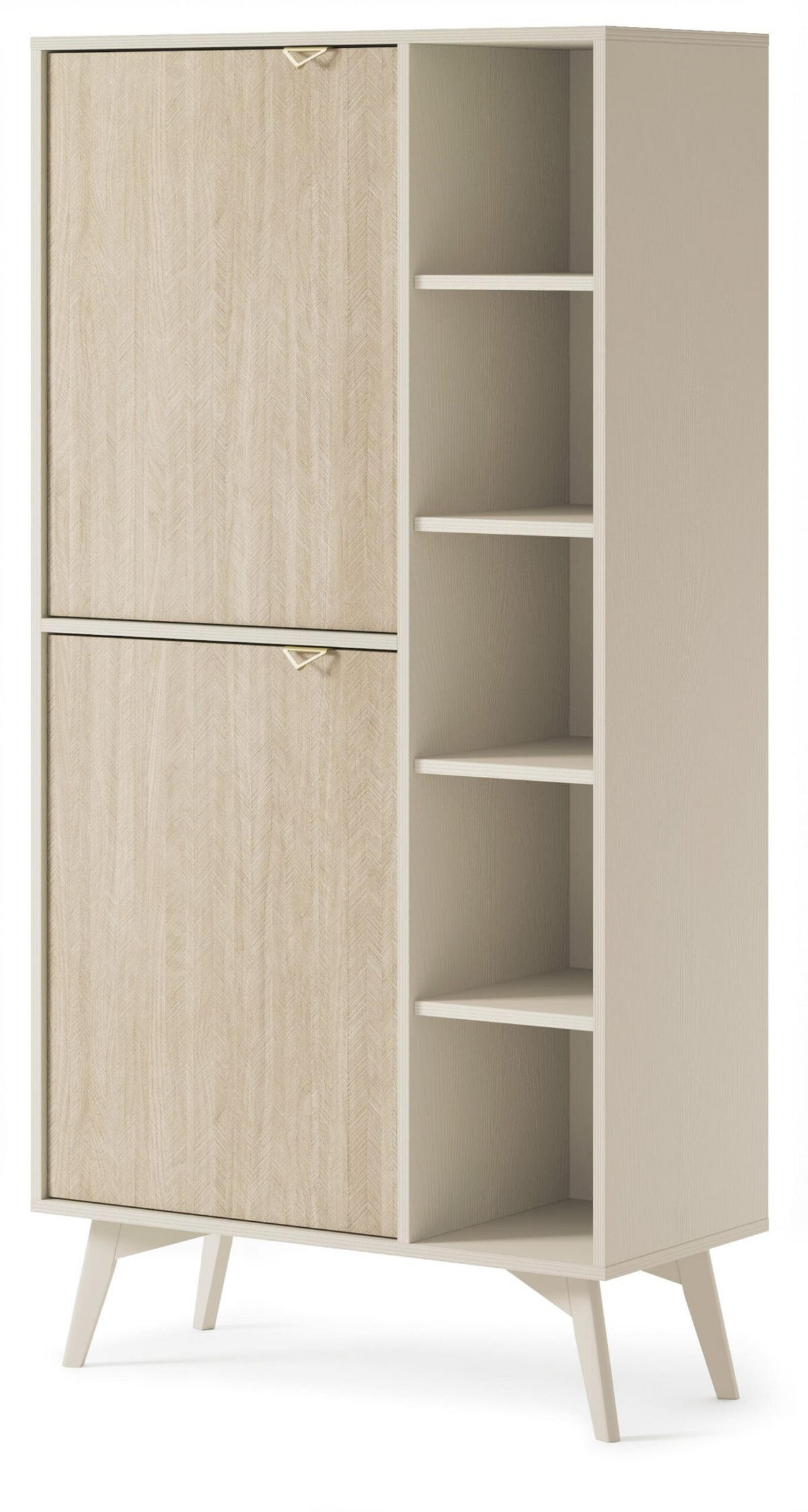 STANDREGAL - Abeto Beige Regal R80 - Eichefarben/Beige, Holz (80/160/38cm) - Möblo