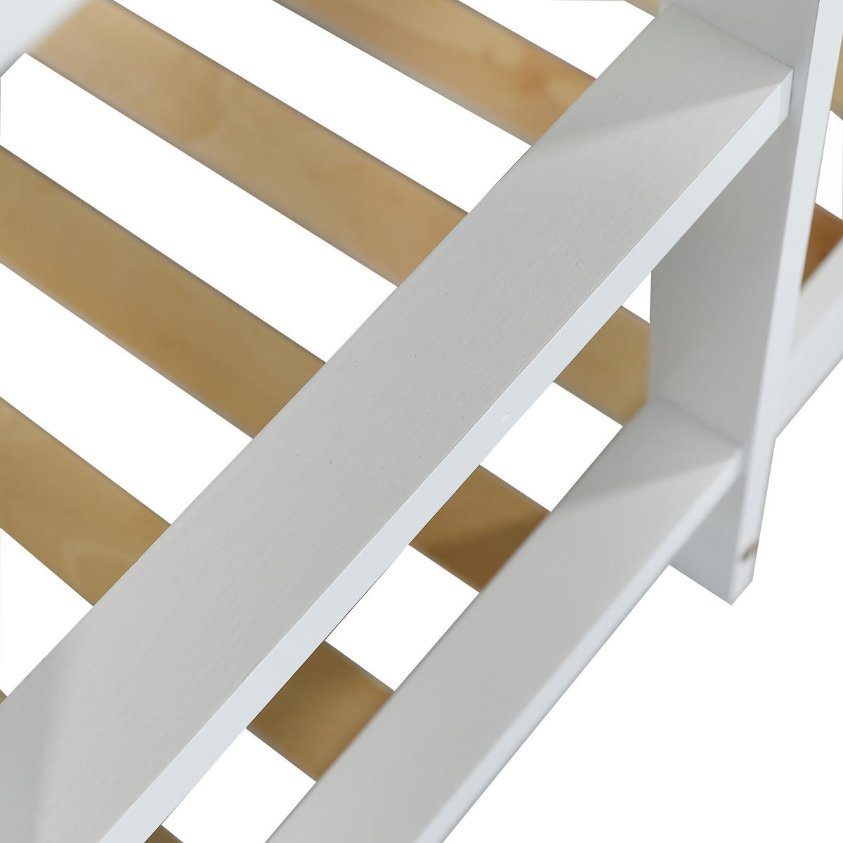 ETAGENBETT 90/200 cm in Weiß & Grau mit Fenster, Regal und Kasten - Weiß, Holz/Holzwerkstoff (90/200cm) - WISHDOR