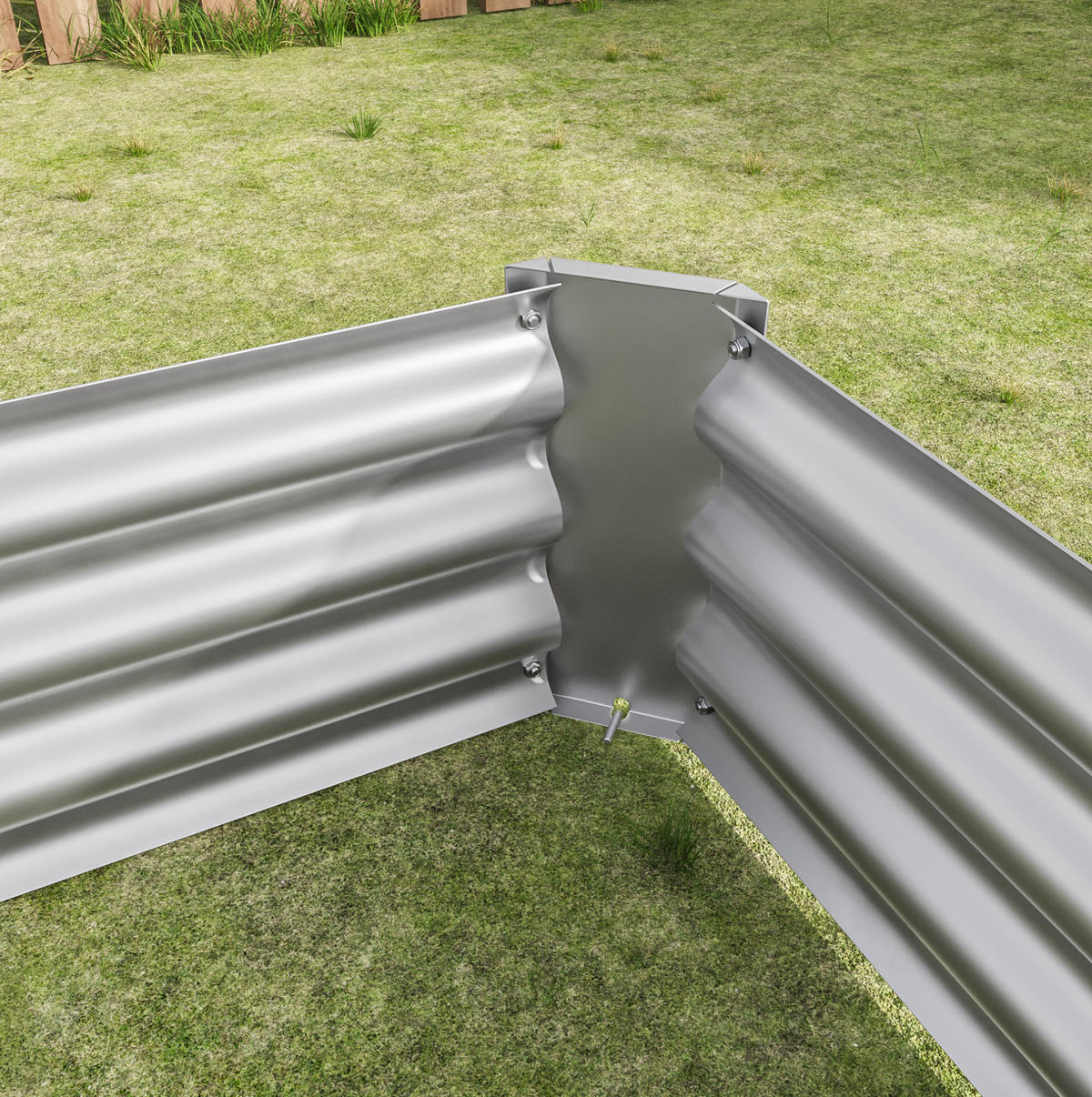 BLUMENKASTEN aus Metall 180x90x30 cm in Silber - Silberfarben, Metall (90/30/180cm) - Modfu