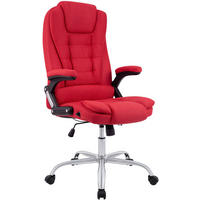 CHEFSESSEL Stoff Rot - Chromfarben/Rot, Textil/Metall (69.5/113/78cm) - CLP