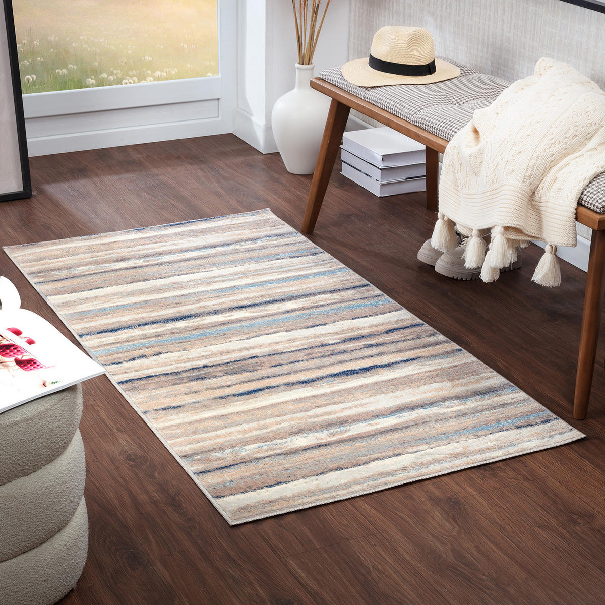 KURZFLORTEPPICH 80/150 cm Mehrfarbig - Grau, Naturmaterialien/Textil (80/150cm) - LIVABLISS
