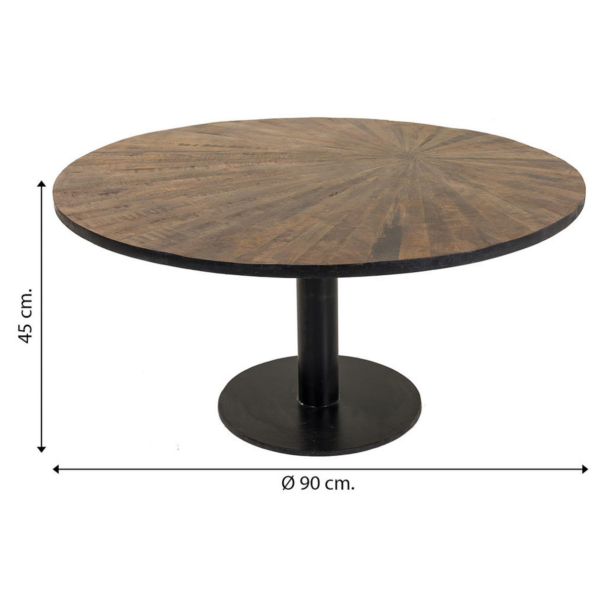 TISCH aus Metall und Holz, braun, 90x45cm - Braun, Holz (90/90/45cm) - Wanderlust