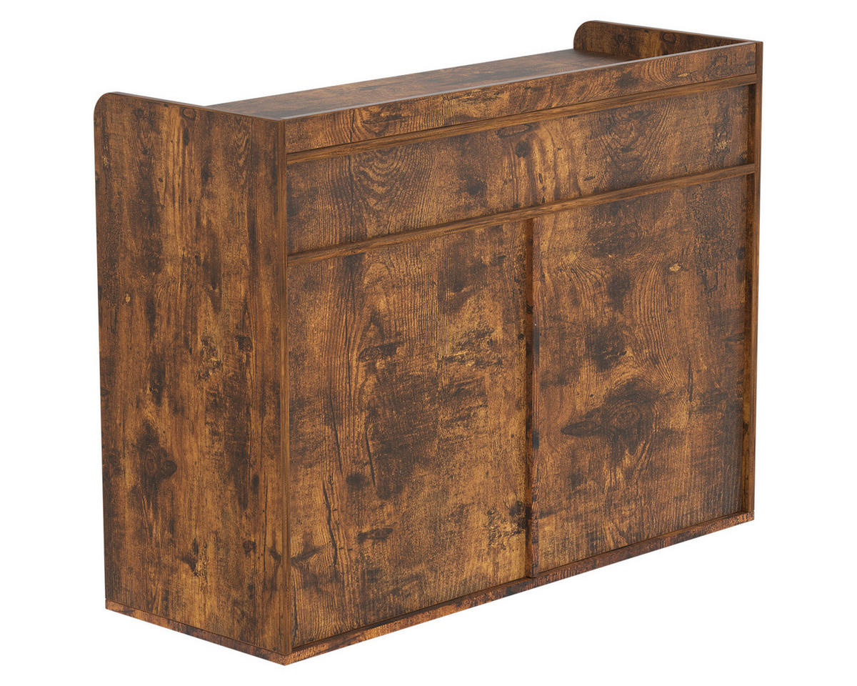 SIDEBOARD in 107/80/40cm - Dunkelbraun, Holzwerkstoff/Metall (107/80/40cm) - HOMAVO