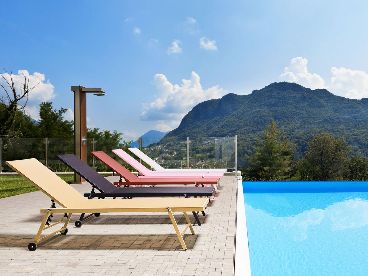 GARTENLIEGE Gelb Portofino - Goldfarben, Metall (198/107/65cm) - Beliani