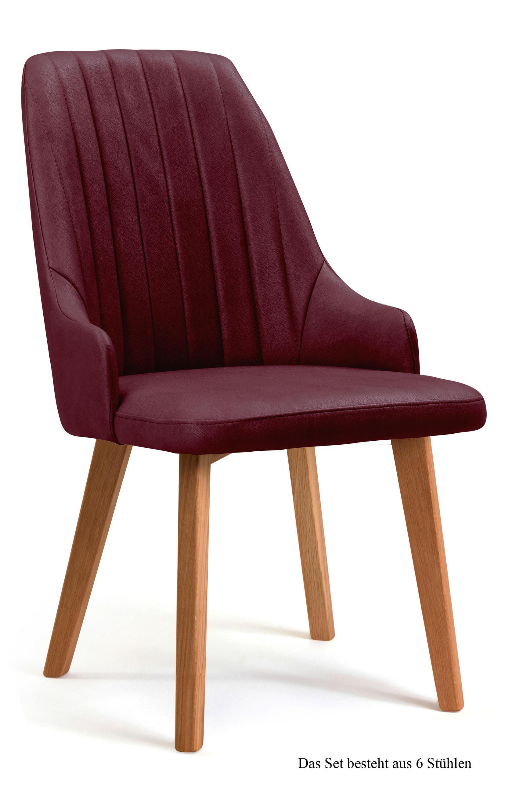 ESSZIMMERSTUHL (6er-Set) Daryl 52x91x60 Eiche geölt/Marsala - Eichefarben/Brombeere, Kunststoff (60/91/52cm) - 58aufmkessel