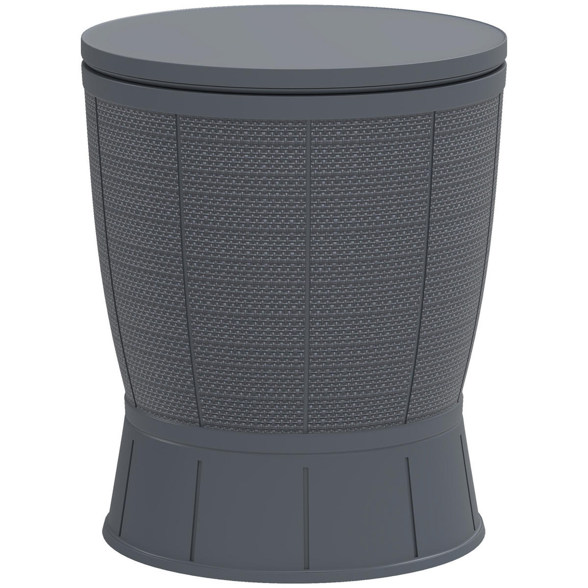 GARTENTISCH DE-14133 3-in-1 mit Eisbehälter, höhenverstellbar Grau - Grau, Kunststoff (49/49/84cm) - ComfortXL