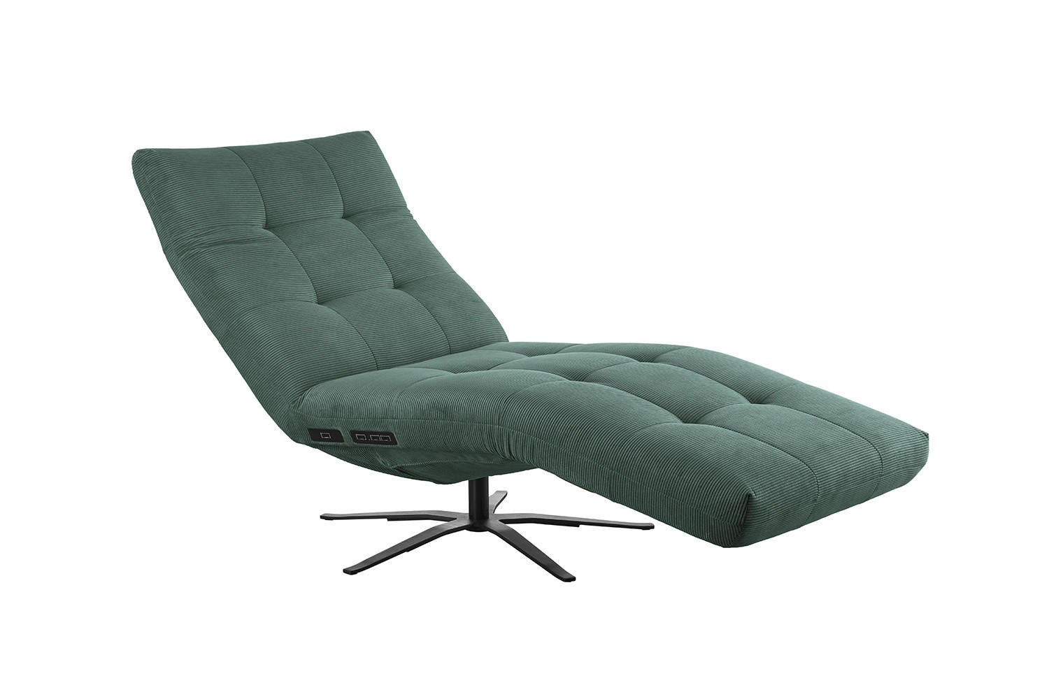 RELAXLIEGE LETICIA Smaragdgrün Cord - Smaragdgrün/Schwarz, Textil/Metall (82/115/156cm) - KAWOLA