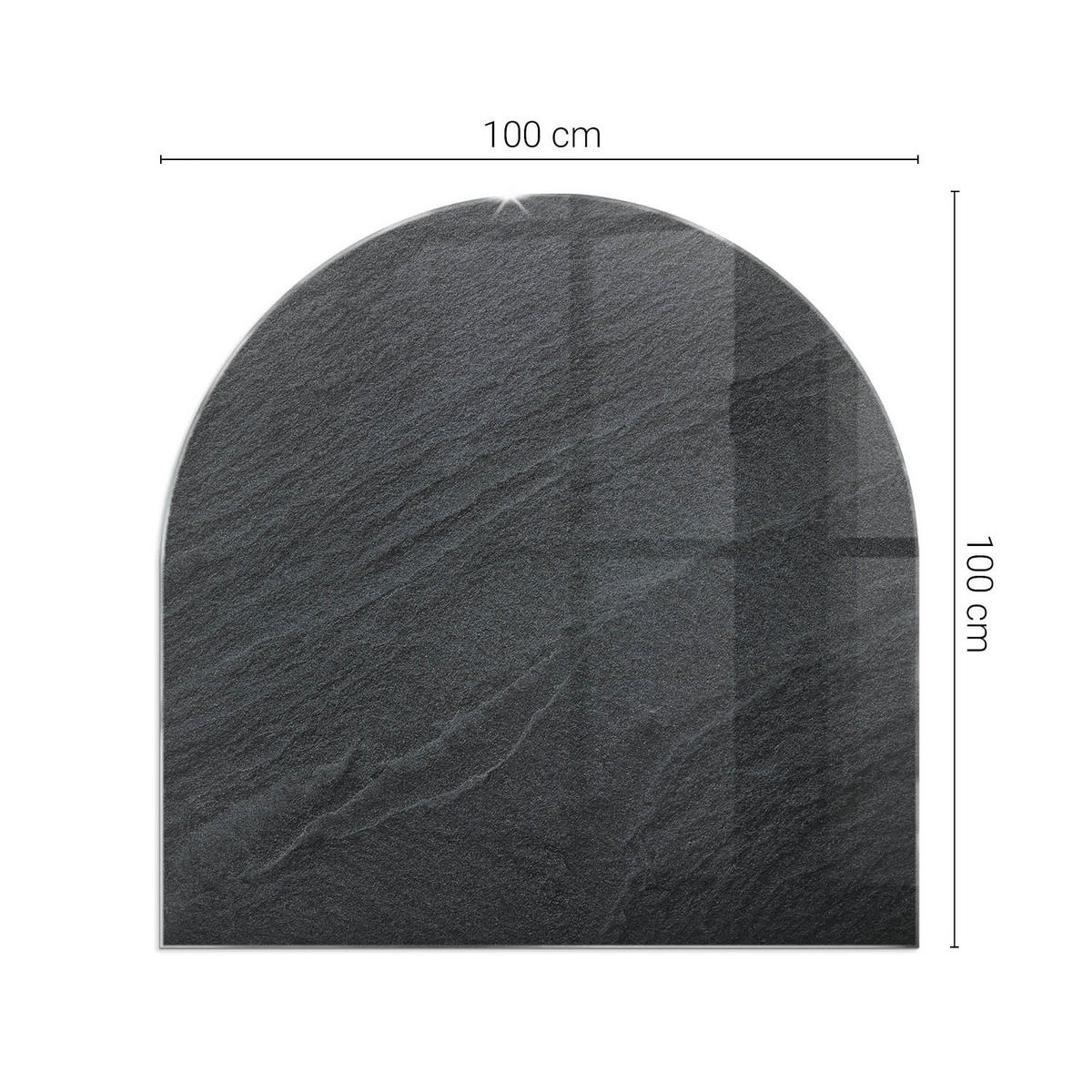 GLASPLATTE für Kamin 100x100 cm - Schwarz, Glas (100/100/0.4cm) - TULUP