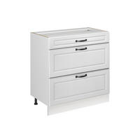 KUCHYNSKÁ SPODNÁ SKRINKA R-Line, Biely vidiecky dom/biely, 80 cm s 3 zásuvkami bez pracovnej dosky - biela, kompozitné drevo (80/81.6/46cm) - Vicco