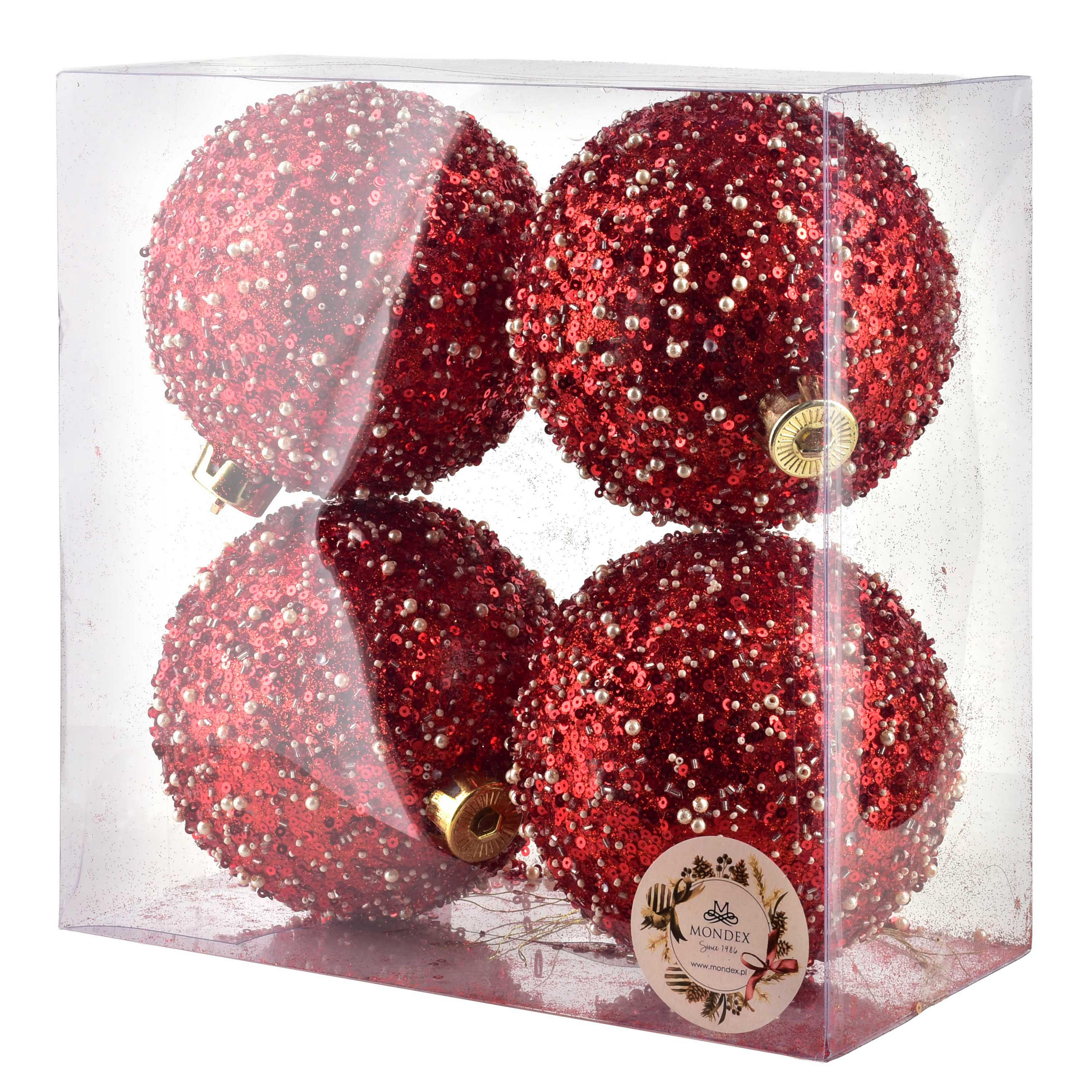WEIHNACHTSKUGELN Santa Lila 4-tlg - Rot, Kunststoff (15/25/25cm) - Mondex