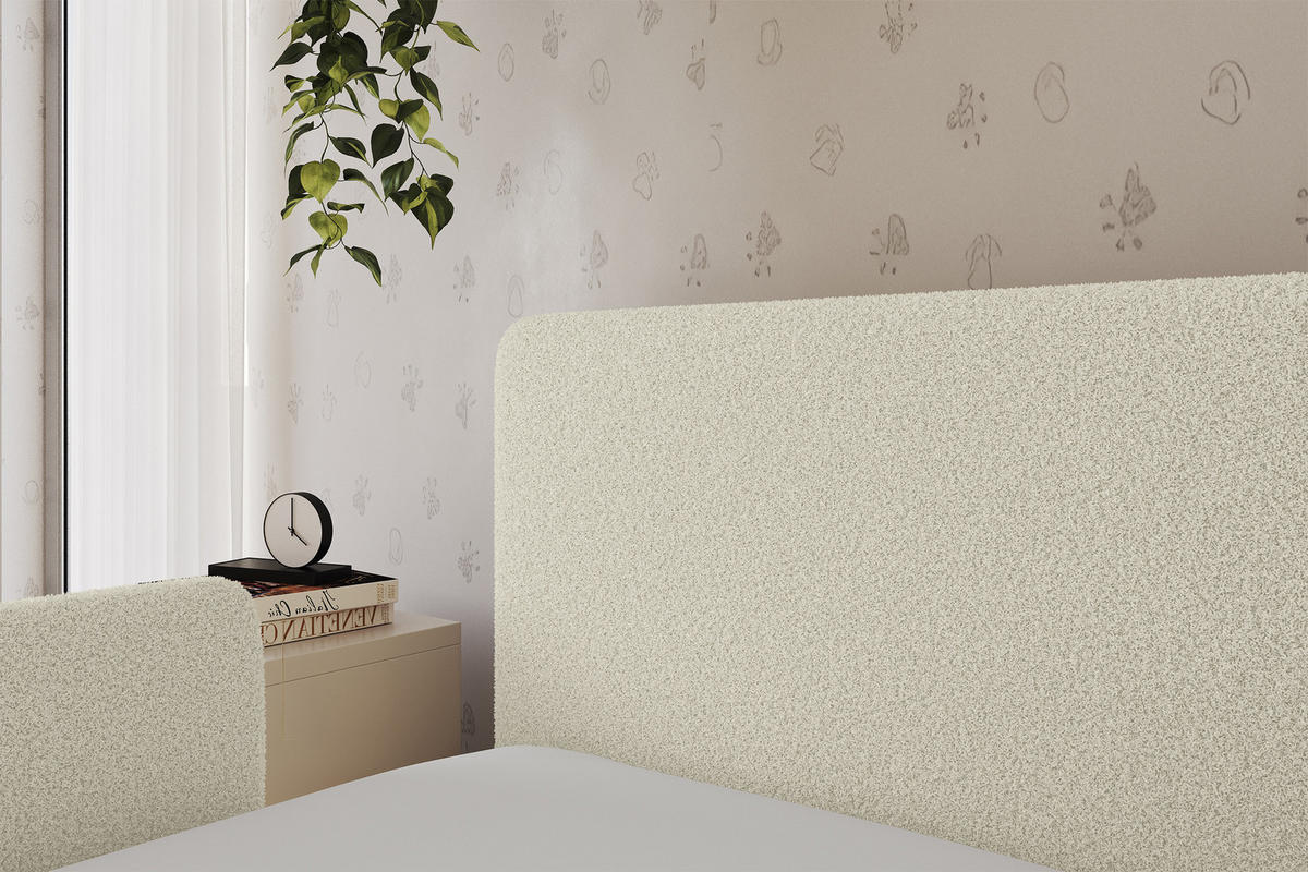EINZELLBETT Jugendbett mit Bettkasten, Rechts - NORY 100x200 Beige - Perlmutt, Holzwerkstoff/Textil (100/200cm) - ALTDECOR