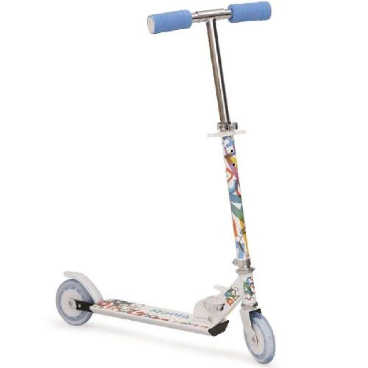 KINDERROLLER Magic blau Scooter Höhe einstellbar, zusammenklappbar, PU-Räder 125 mm - Silberfarben, Metall (66/30/60cm) - Moni