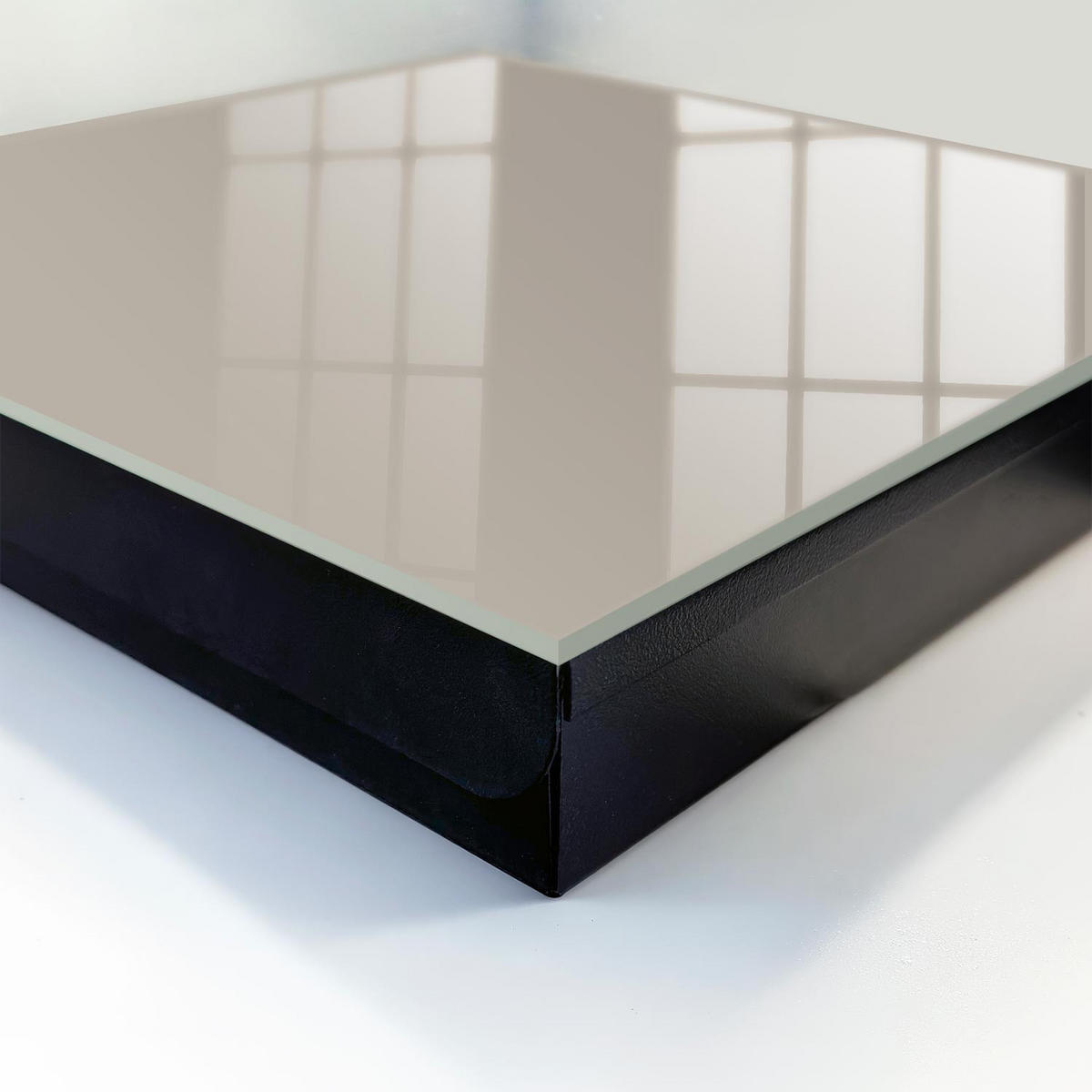 SCHLÜSSELBOX Schwarz 30x30 cm- Türöffnung nach rechts - Warmes Grau - Grau, Metall (30/30/5cm) - TULUP