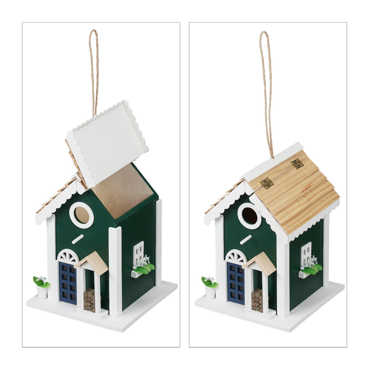 VOGELHAUS - Multicolor, Holz (18.5/25.5/18.5cm) - Relaxdays