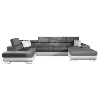WOHNLANDSCHAFT Cotere Bis, Seite: Links - Weiß/Grau, Holz/Textil (345/91/202cm) - MIRJAN24