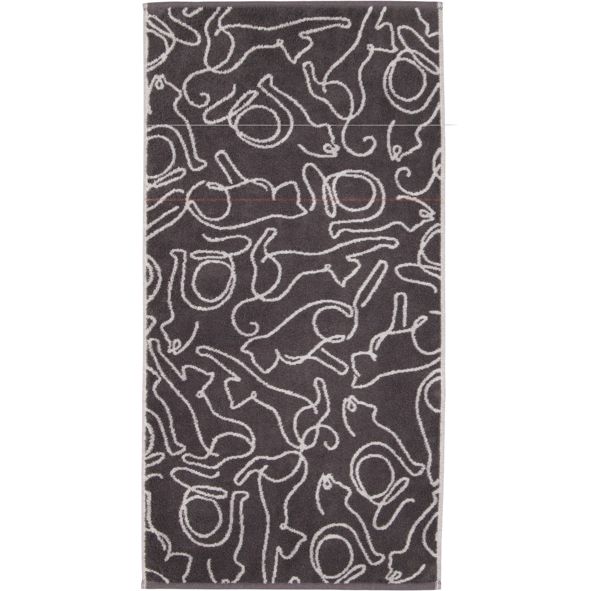 HANDTUCH CUTE CATS EDITION CATS 6264 BASALT/PLATIN - 77 - Grau, Textil (50/100cm) - Cawoe