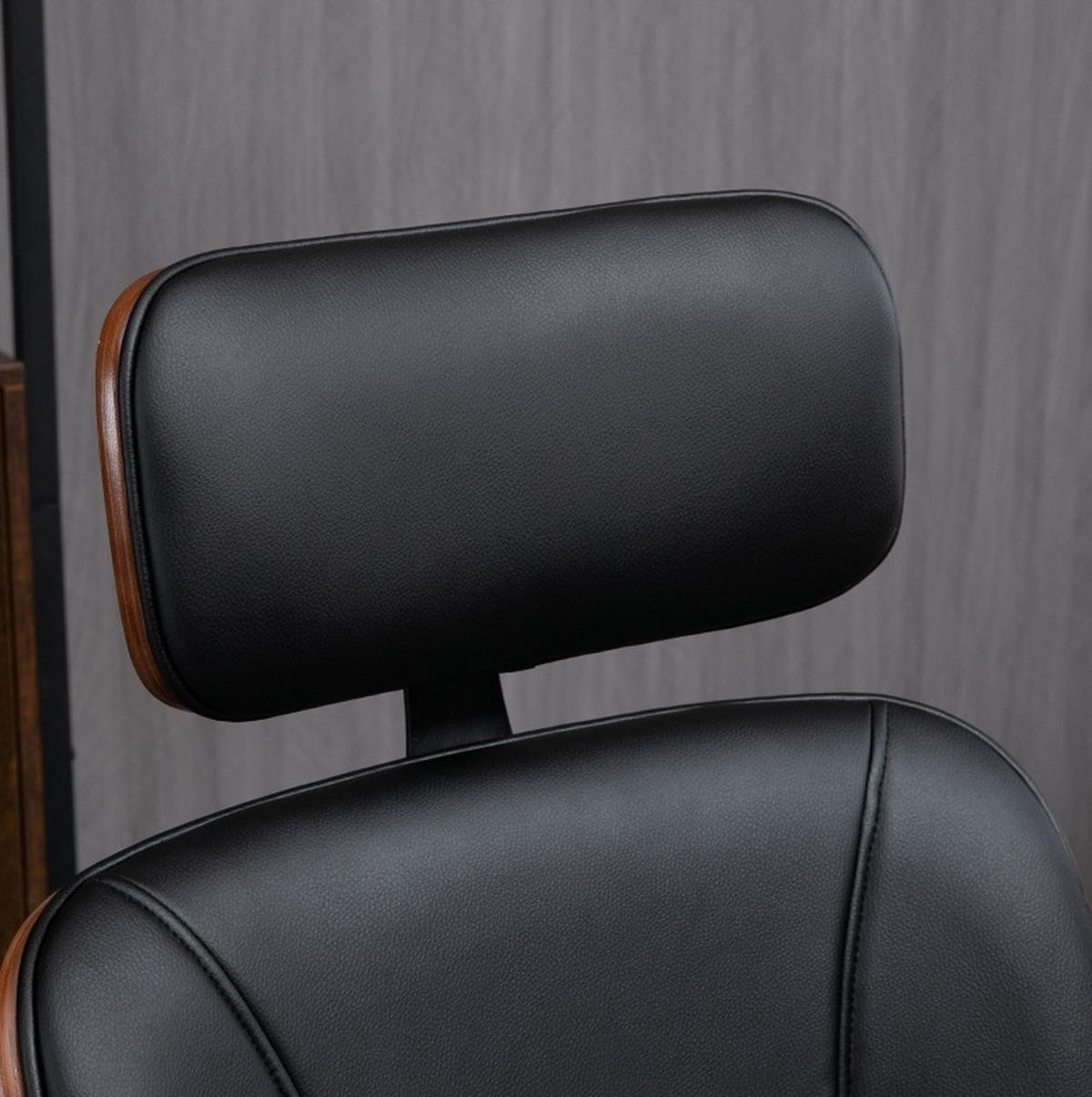 BÜROSTUHL ergonomisch höhenverstellbar 66 x 65 x 115-125 cm Kunstleder Schwarz - Schwarz, Kunststoff (65/125/66cm) - Meubliv