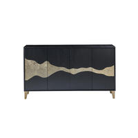 SIDEBOARD STILIG Schwarz, Gold 150x40x86 cm - Goldfarben/Schwarz, Holzwerkstoff (150/86/40cm) - FURNLUX