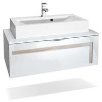 WASCHBECKENUNTERSCHRANK Aloha Absetzungen in Eiche sägerau - Eiche San Remo, Holzwerkstoff (96/36/51cm) - Vladon