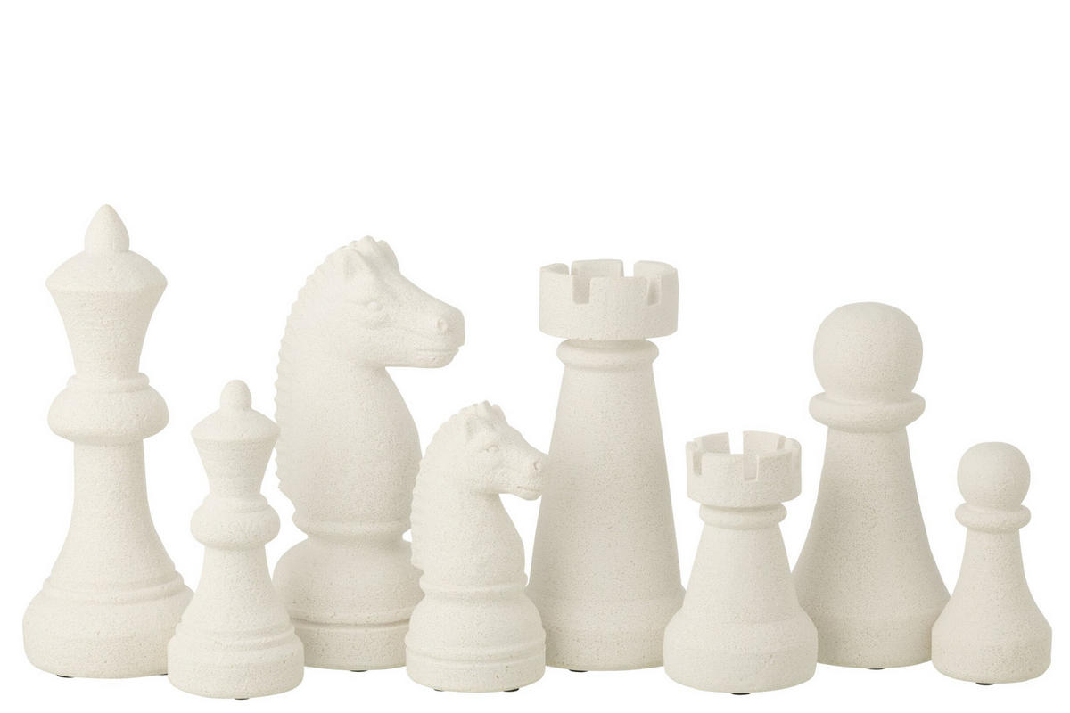 SCHACHFIGUR (4ER SET) - Weiß, Glas/Naturmaterialien (11/29/11cm) - J-Line