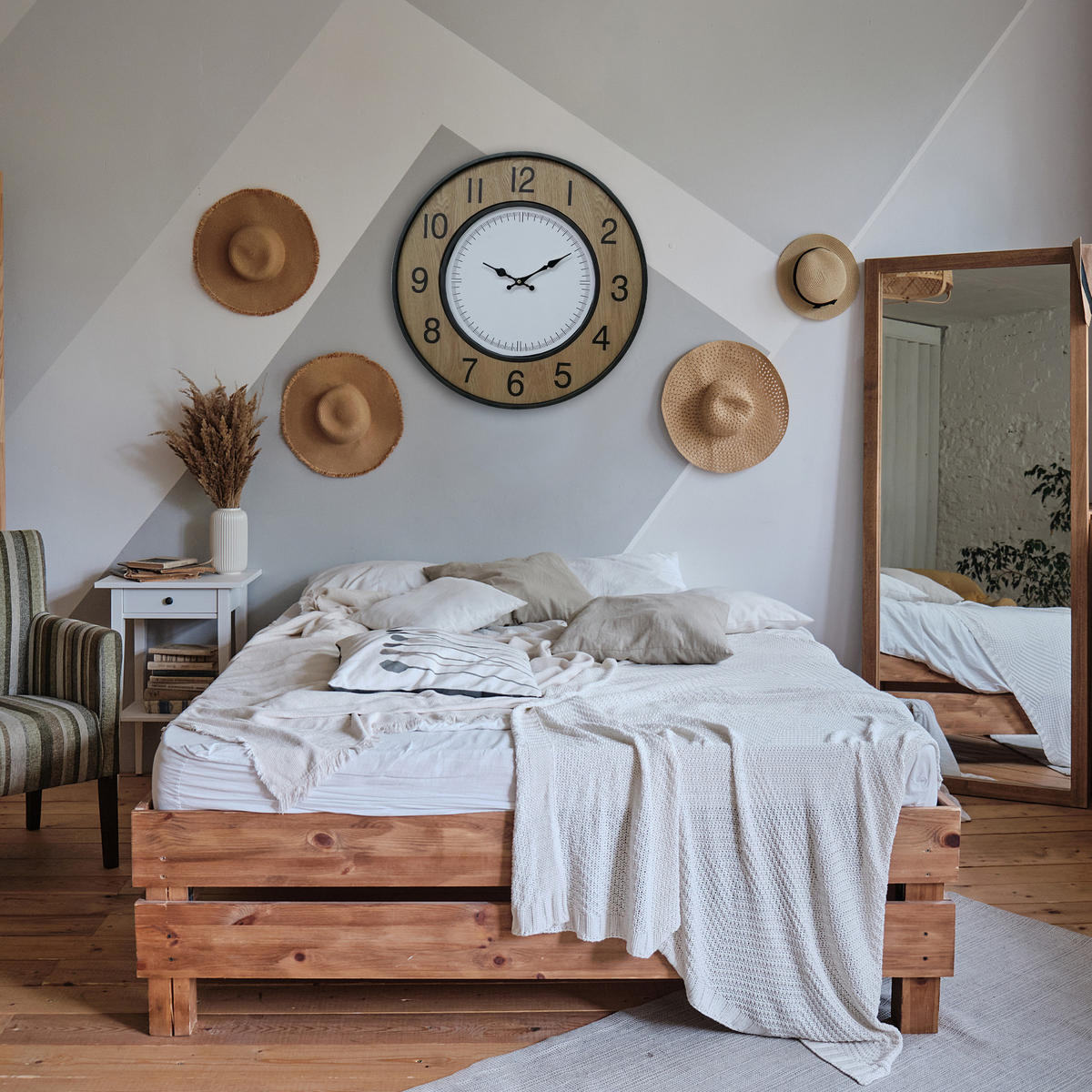 WANDUHR Weiß 5/50/50 cm - Weiß, Holzwerkstoff (5/50/50cm) - Mobili Rebecca
