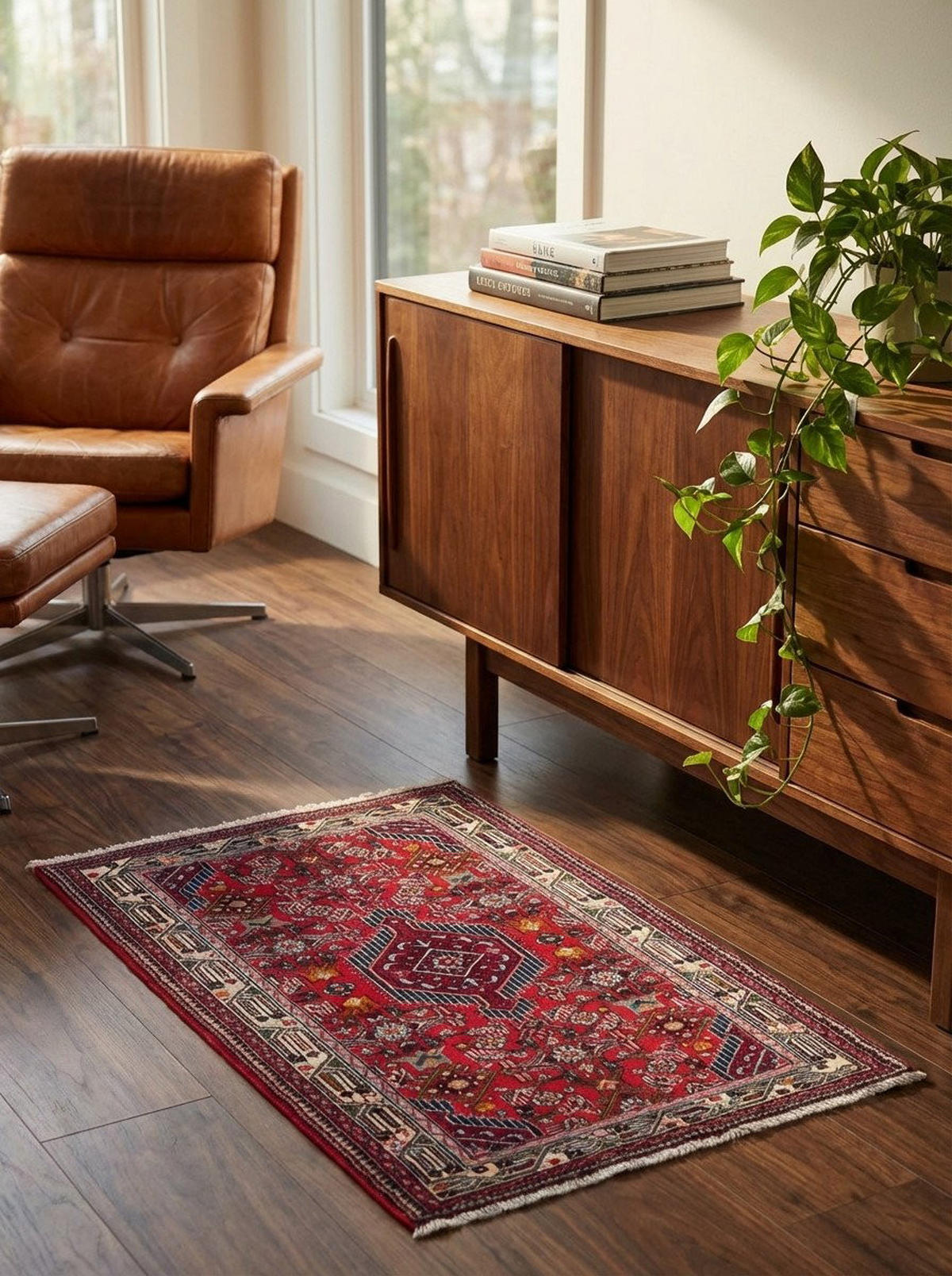 TEPPICH Assadabad Rot 154/102 cm Schurwolle - Rot, Textil (102/154cm) - Looma