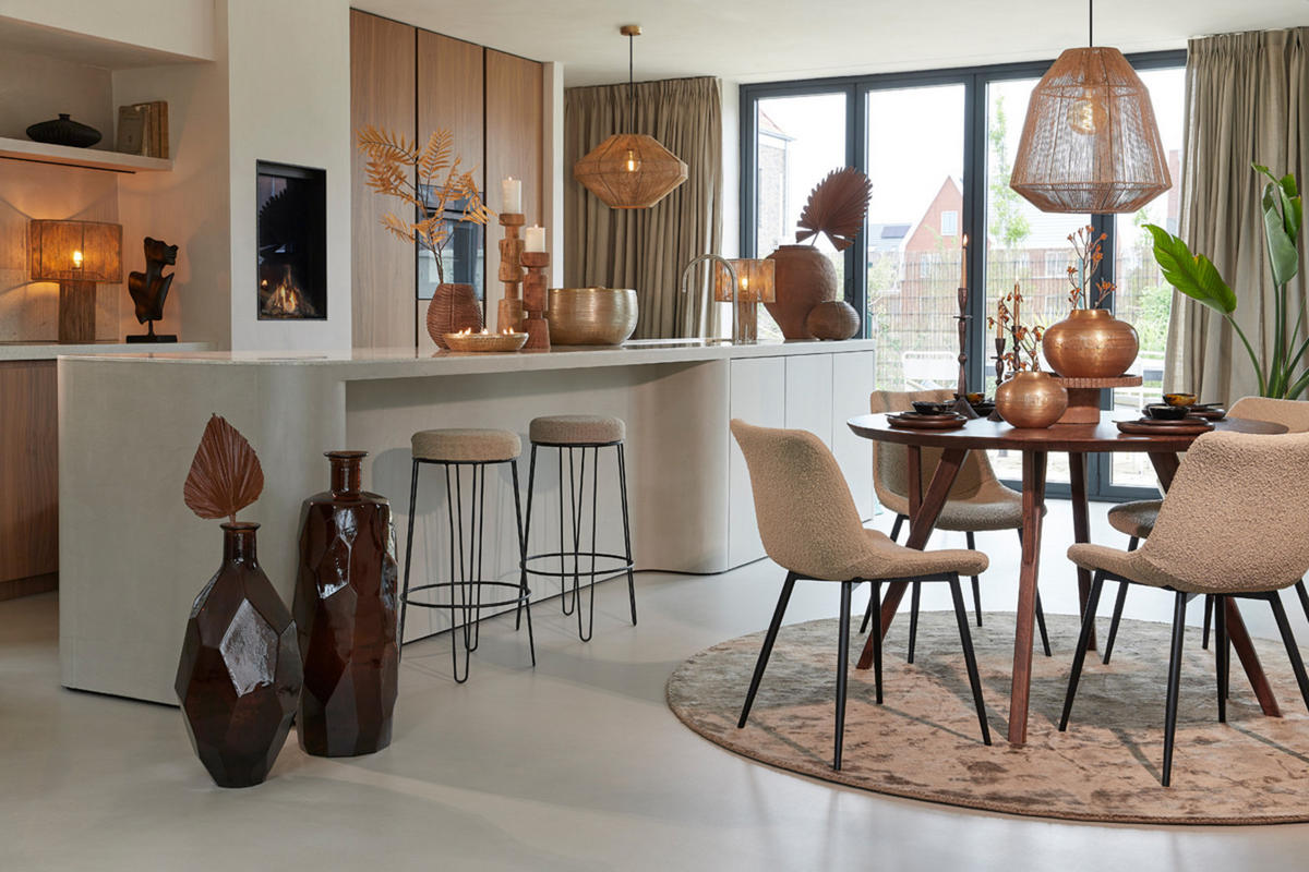 ESSTISCH Quenza Braun Ø120/76 cm - Braun, Holz (120/120/76cm) - Light & Living