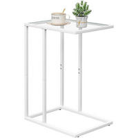 BEISTELLTISCH C-Form Glas Weiß - Weiß, Glas (30/40/60cm)