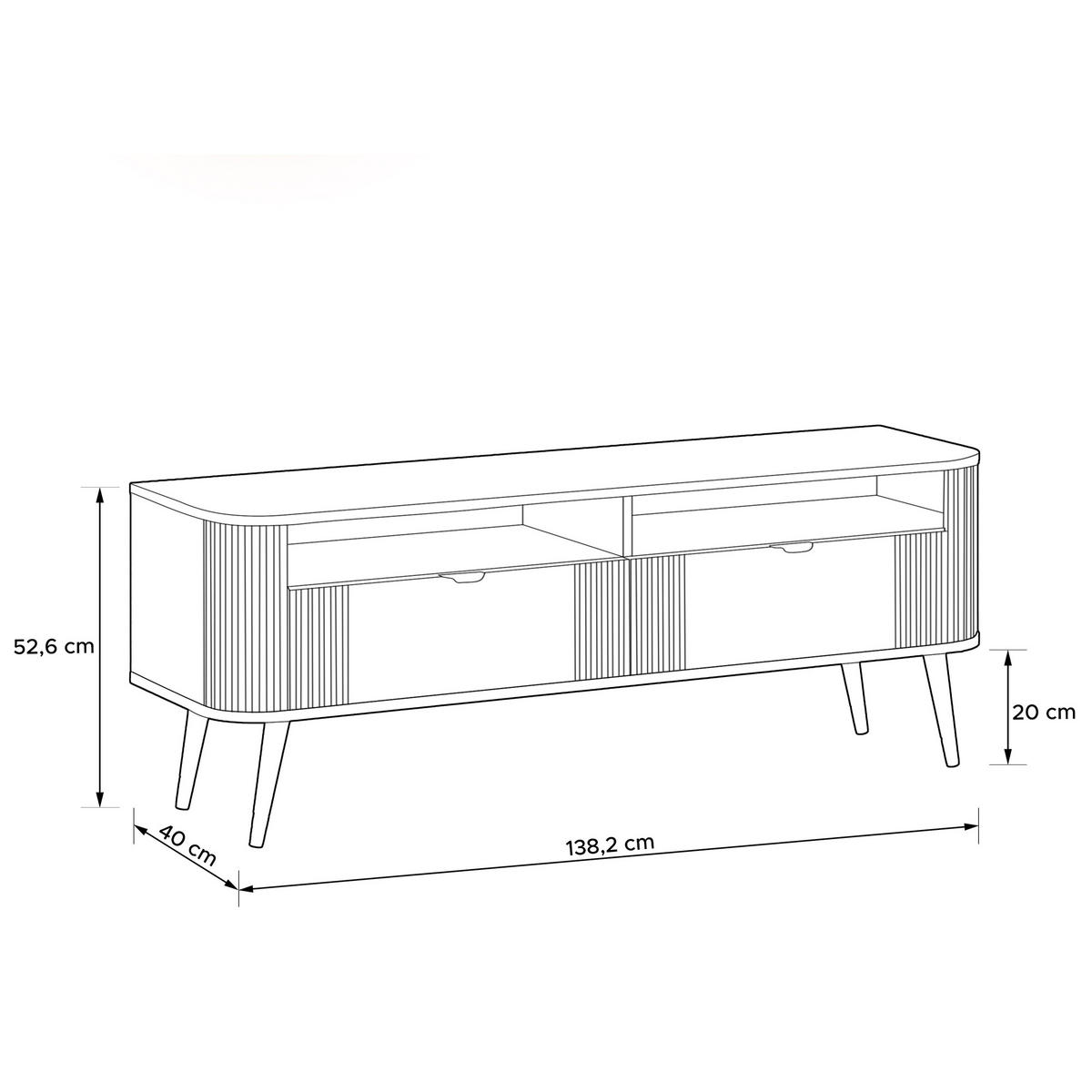 TV-SCHRANK PURA, Cremefarbig - Creme/Schwarz, Holzwerkstoff/Metall (138/53/40cm) - KONSIMO®