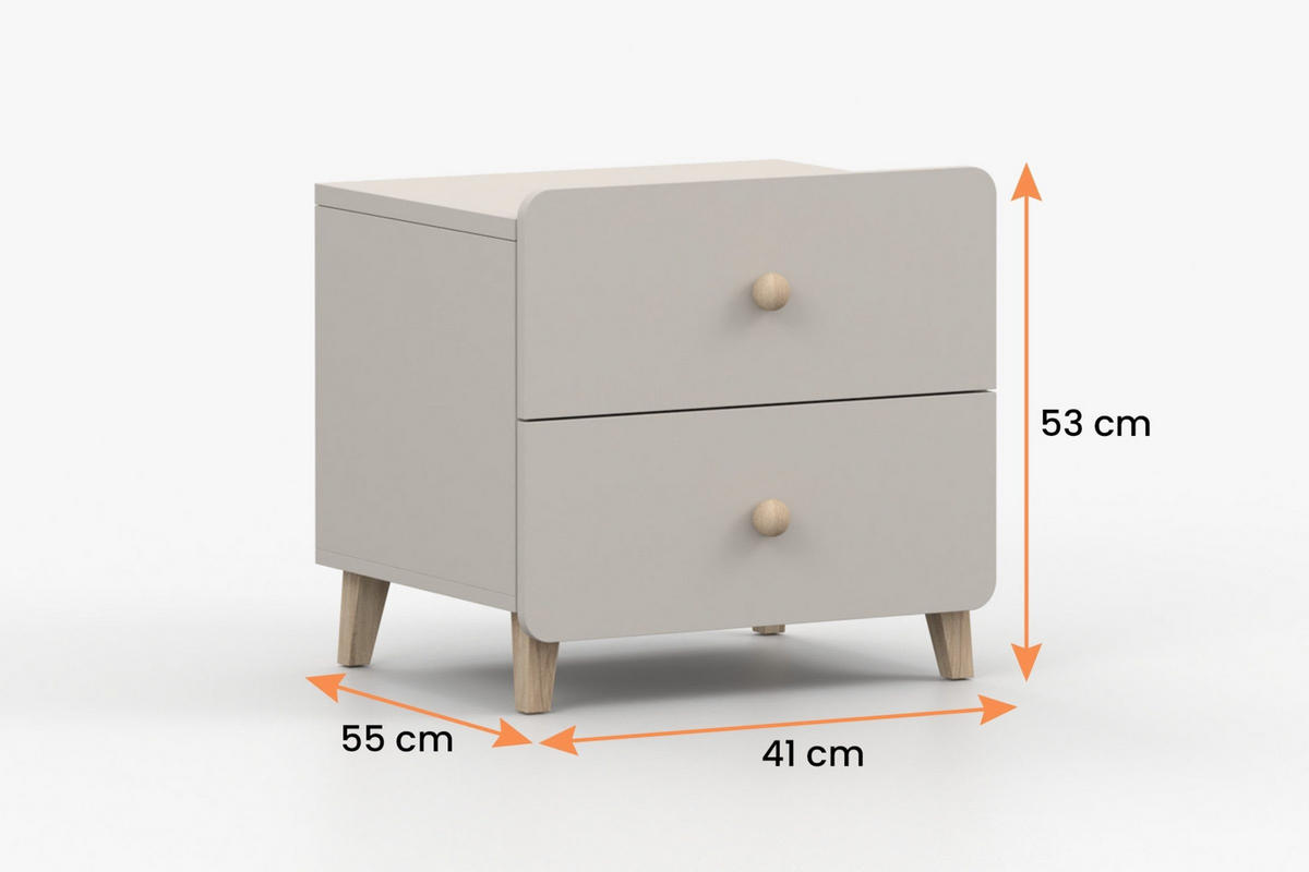 KINDER-NACHTTISCH MARCO 07 55/53/41 cm in Kaschmir - Kaschmir, Holzwerkstoff (55/53/41cm) - Deine Möbel 24