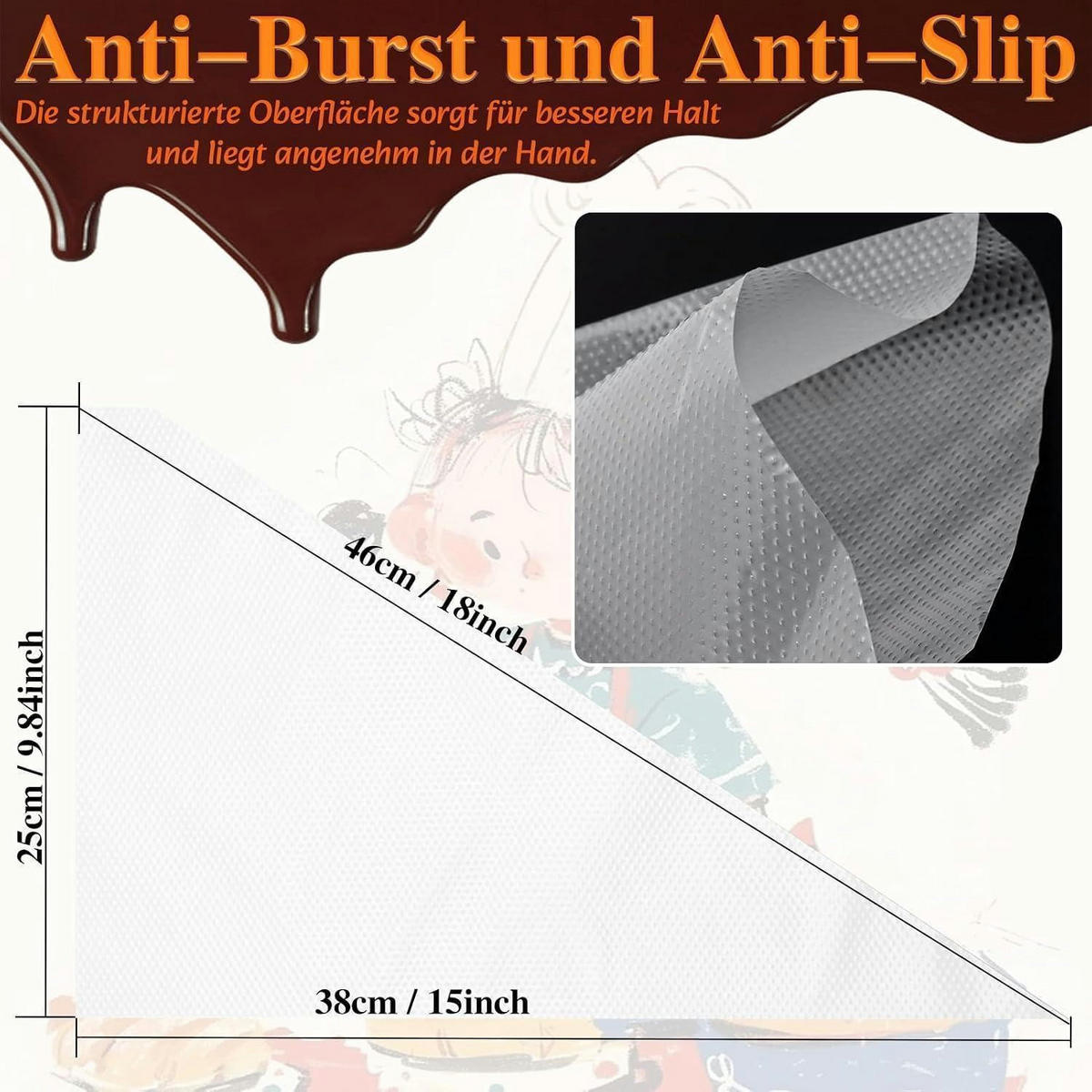 SPRITZBEUTEL Einweg 200 Stück 45,5 cm - Transparent, Kunststoff (25/1/46cm)