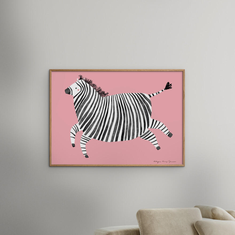 POSTER Wild Apple - Zebra - Pink, Papier (70/100/0.1cm) - Poster&Frame