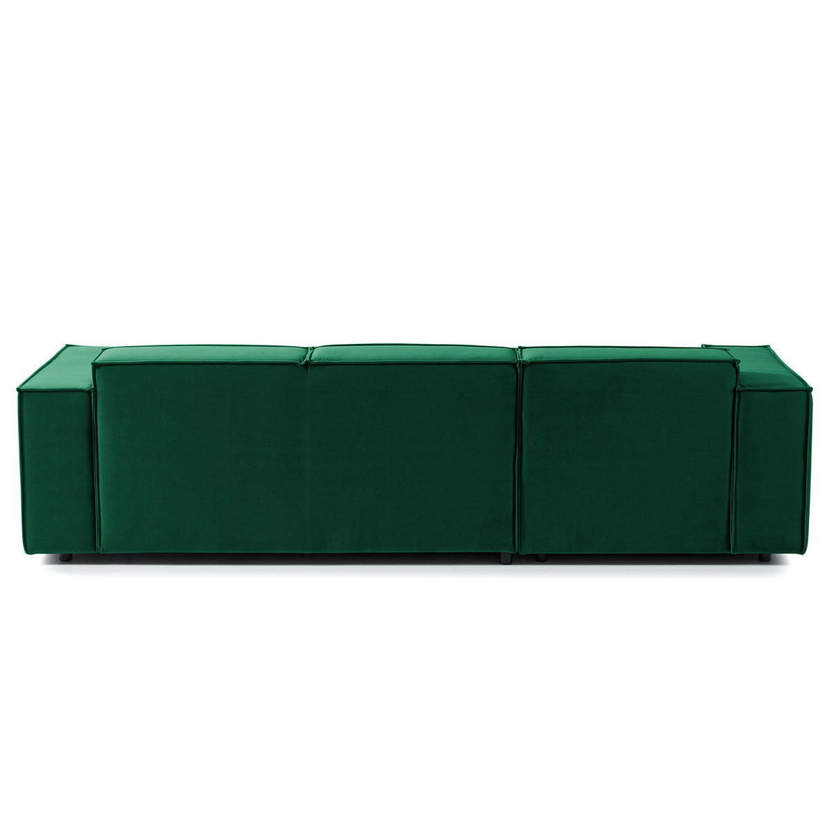 ECKSOFA mit Longchair - Dunkelgrün/Schwarz, Kunststoff/Textil (260/177cm) - home24