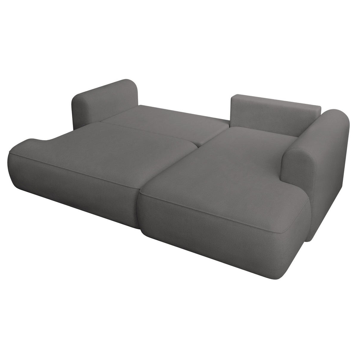 ECKSCHLAFSOFA Ovo Mini Dunkelgrau Easy-Clean-Chenille-Bezug - Dunkelgrau/Schwarz, Kunststoff/Textil (238/156cm) - Selsey
