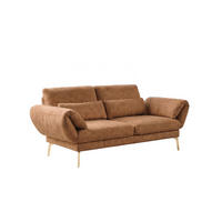 SOFA HOLLY Braun Flachgewebe - Dunkelbraun/Braun, Textil/Metall (176/90/92cm) - KAWOLA