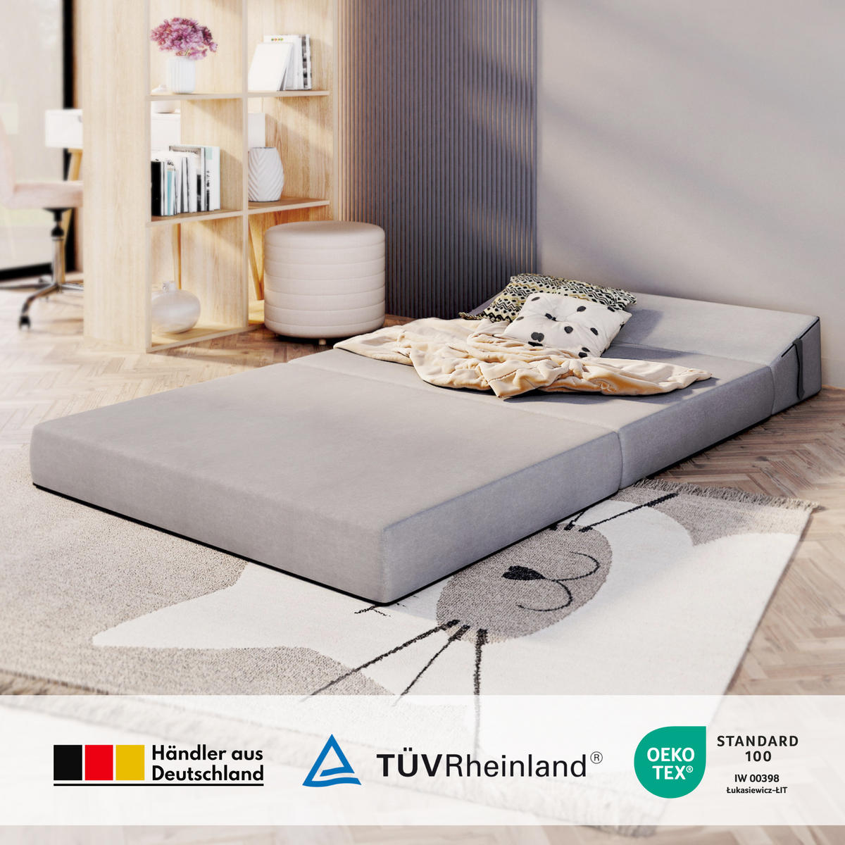 KLAPPMATRATZE SUZI MAXI - Schwarz, Textil (120/200cm) - FDM