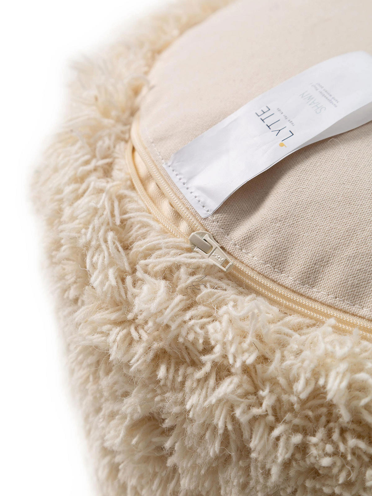 POUF Shawn Ivory 45x45x25 cm - Creme, Textil (45/25/45cm) - Lytte