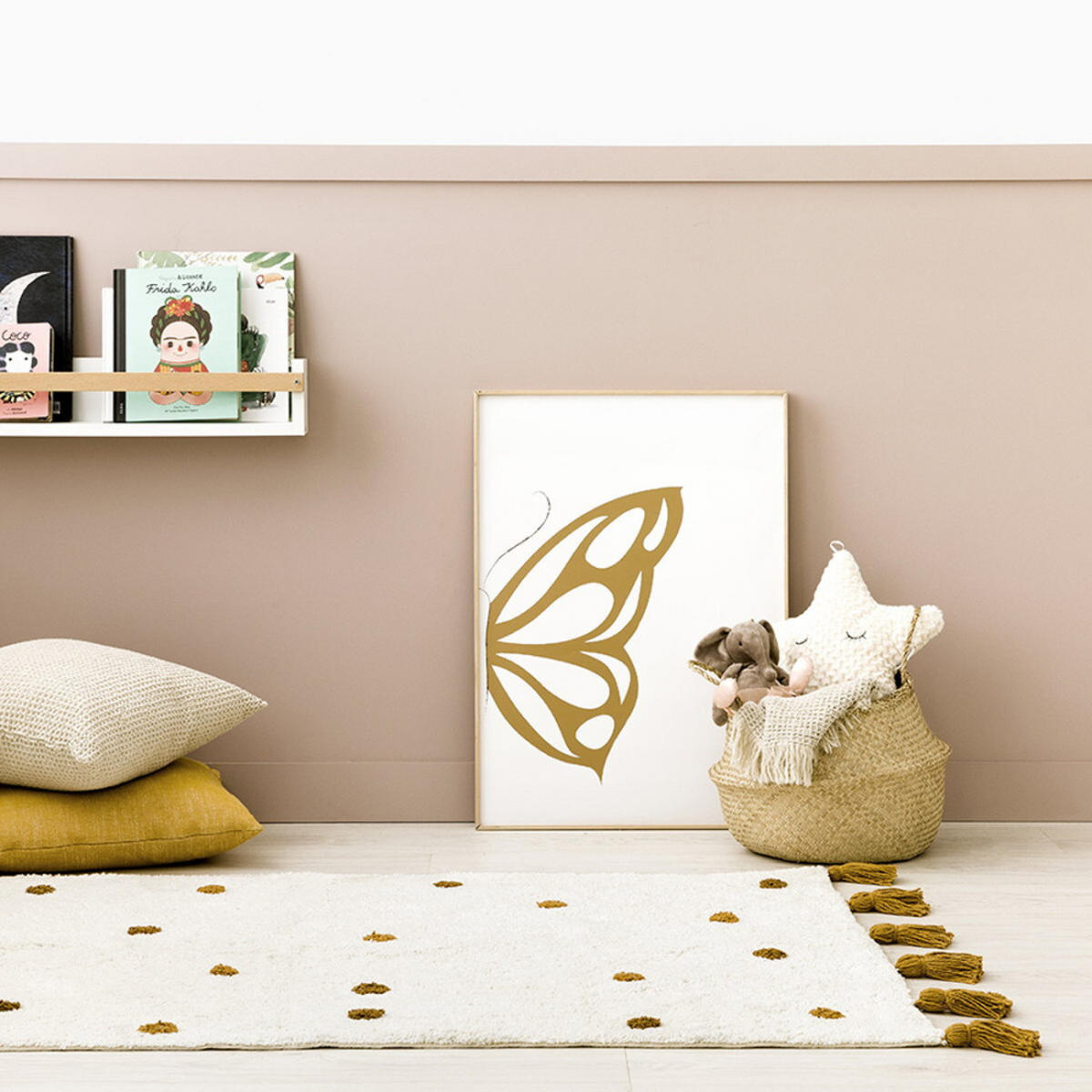 TEPPICH Little-dots Senf 100 cm x 150 cm - Dunkelgelb, Textil (100/150cm) - Kenay Home