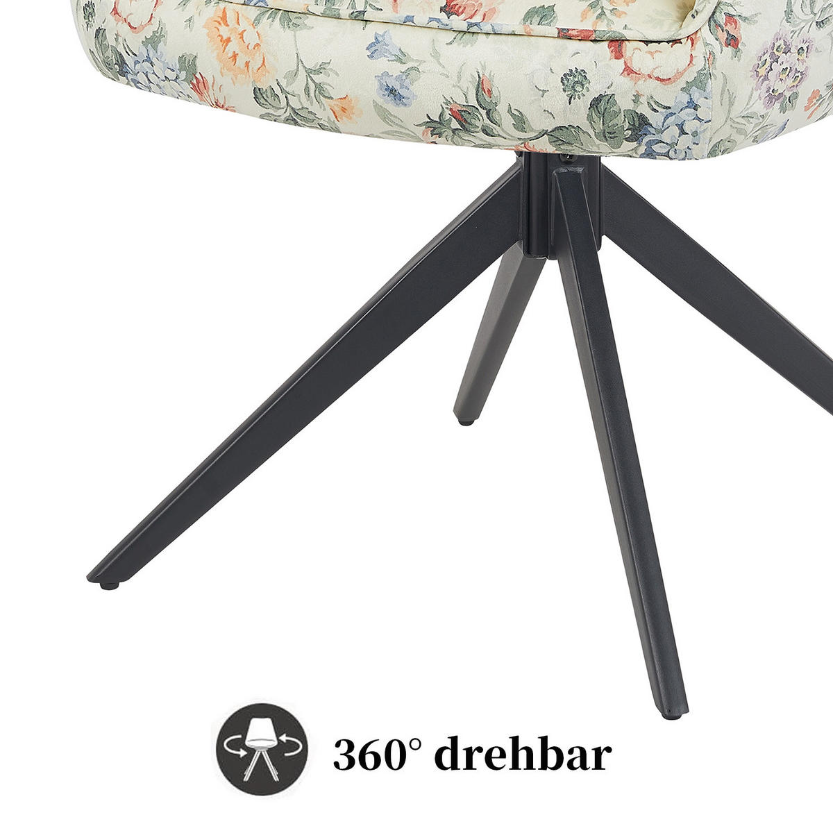 DREHSTUHL Mika-Nils 2er-Set - Multicolor/Schwarz, Textil/Metall (60/87/65cm) - DUBI Möbel