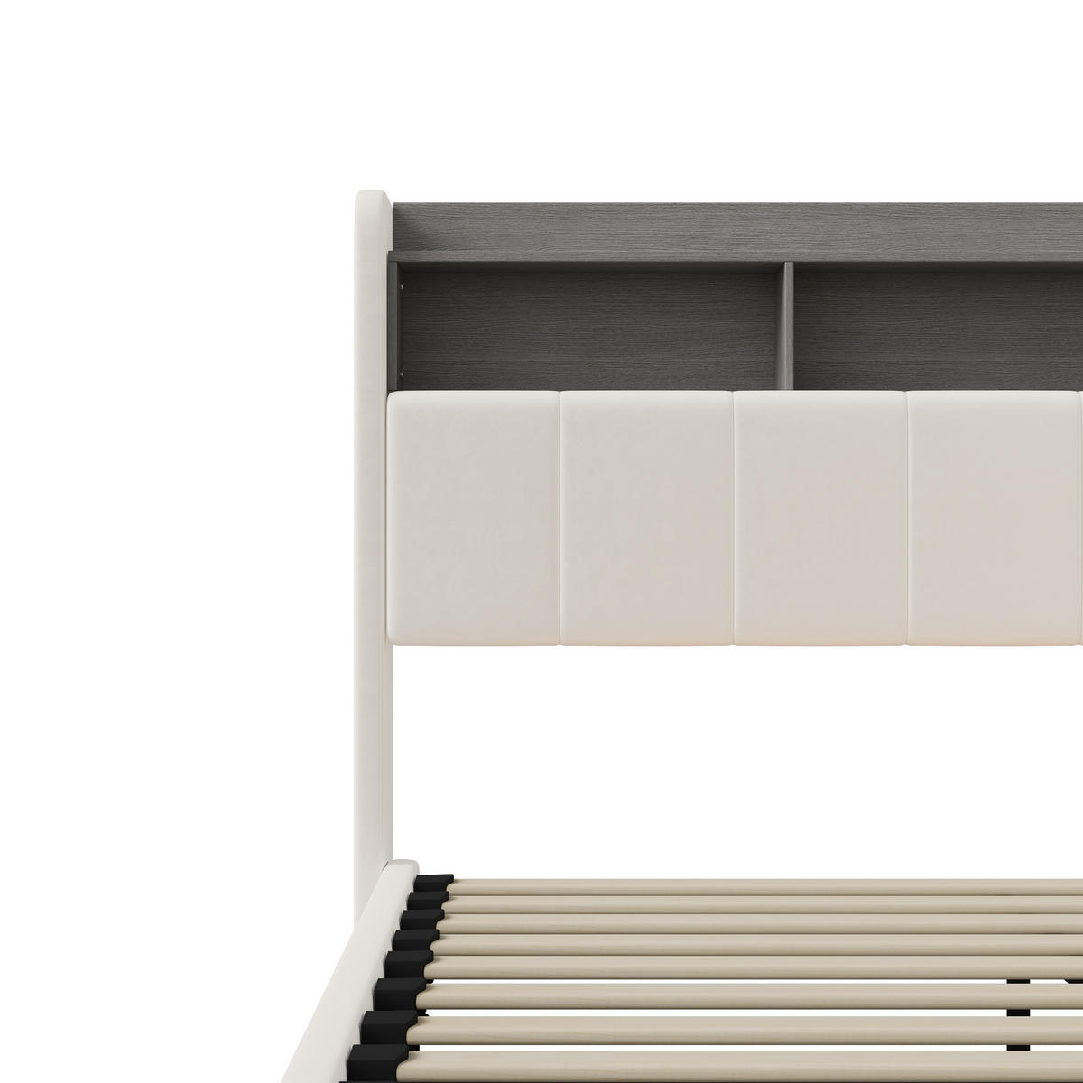 POLSTERBETT 140x200 cm mit Stauraum, LED, USB, Lattenrost, Weiß - Weiß, Metall (140/200cm)