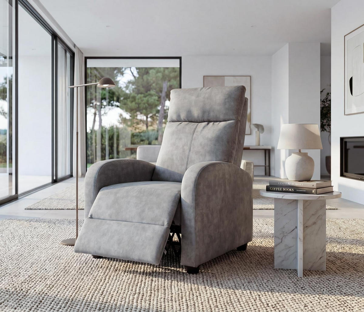 RELAXSESSEL Hellgrau - Hellgrau, Textil (67/102/90cm) - MCW