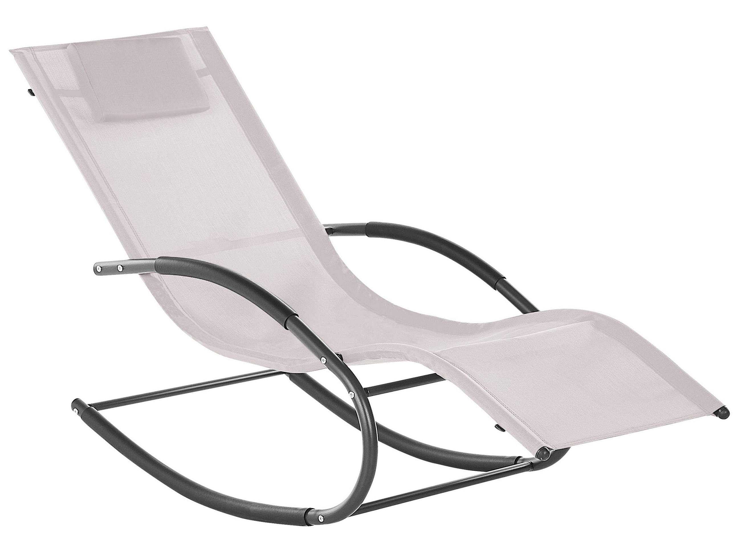 GARTENLIEGE Schaukelfunktion beige Carano II - Beige, Metall (60/90/155cm) - Beliani