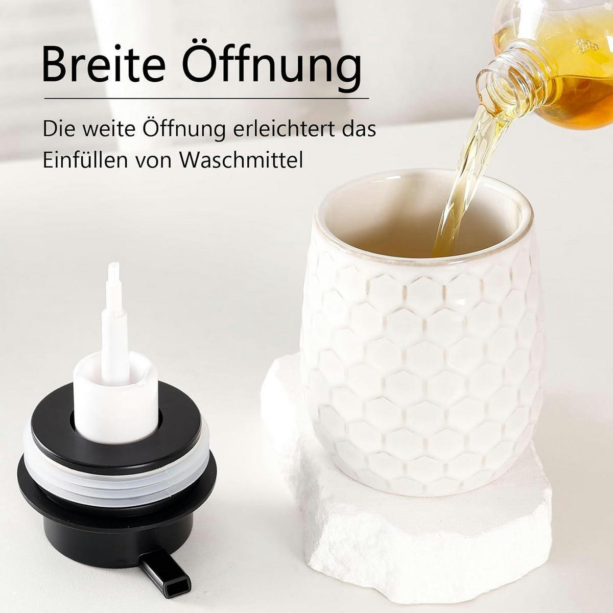 SEIFENSPENDER Keramik Beige 400ml - Beige, Keramik (9/13/9cm)