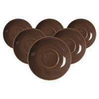 KAFFEEUNTERTASSEN Sahara Dunkelbraun ø 14,5 cm 6er Set - Dunkelbraun, Keramik (14.5cm) - Ritzenhoff Breker