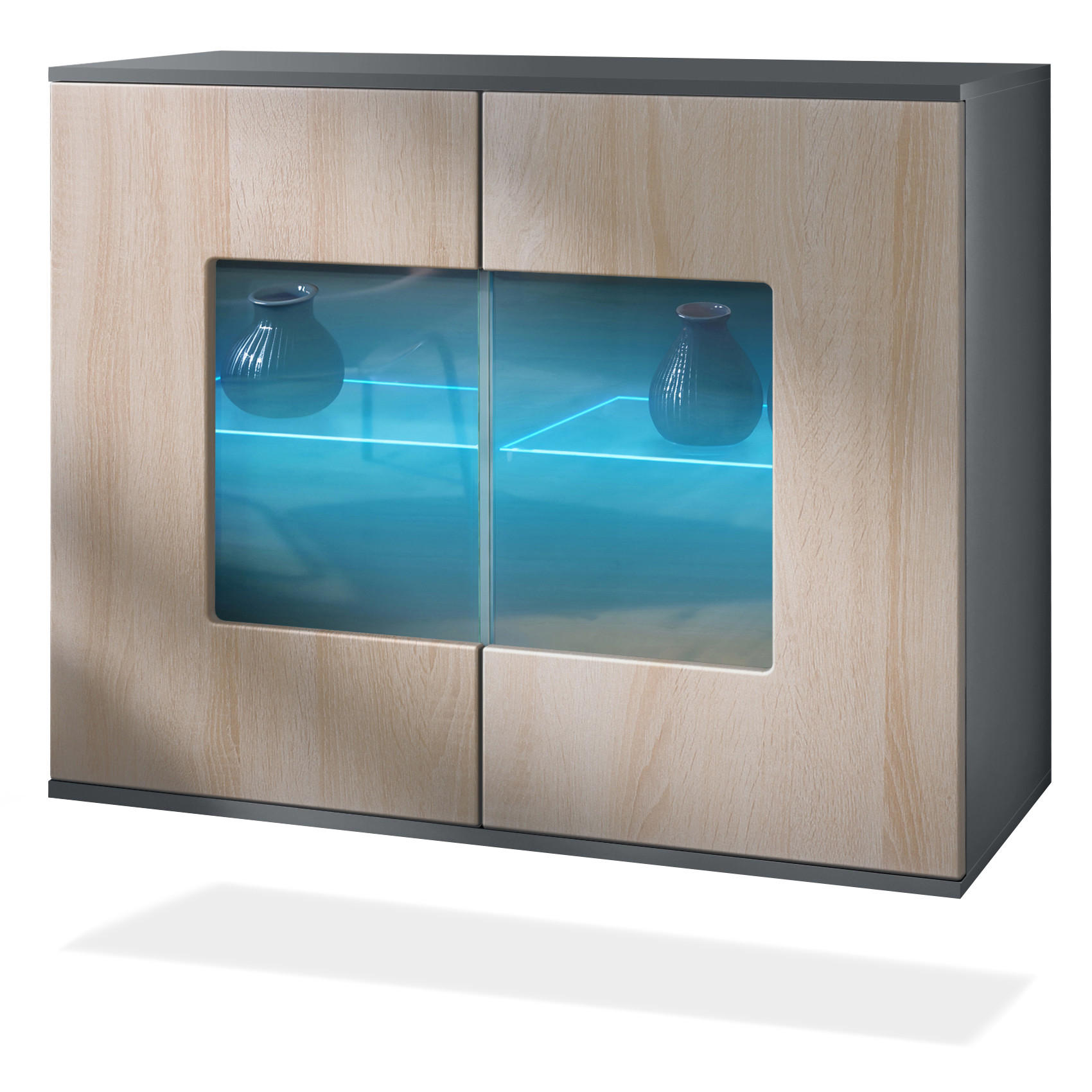 KOMMODE Grömitz Eiche sägerau - Eiche San Remo, Holzwerkstoff (92.5/73.5/35cm) - Vladon