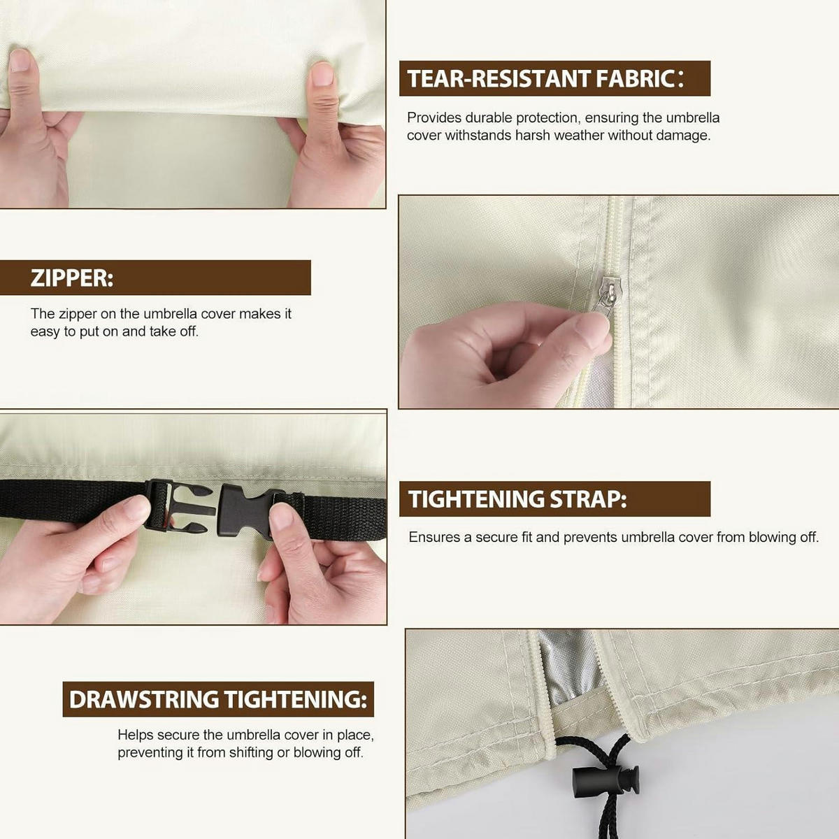 SCHUTZHÜLLE Sonnenschirm 280 x 30/81/45 cm Beige - Beige, Textil (30/30/280cm)