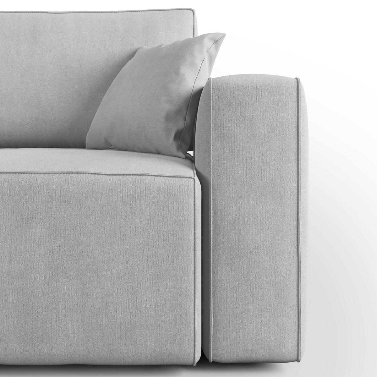 LINEARSOFA Morfeo - Hellgrau, Textil (180/86/99cm) - Divani.store