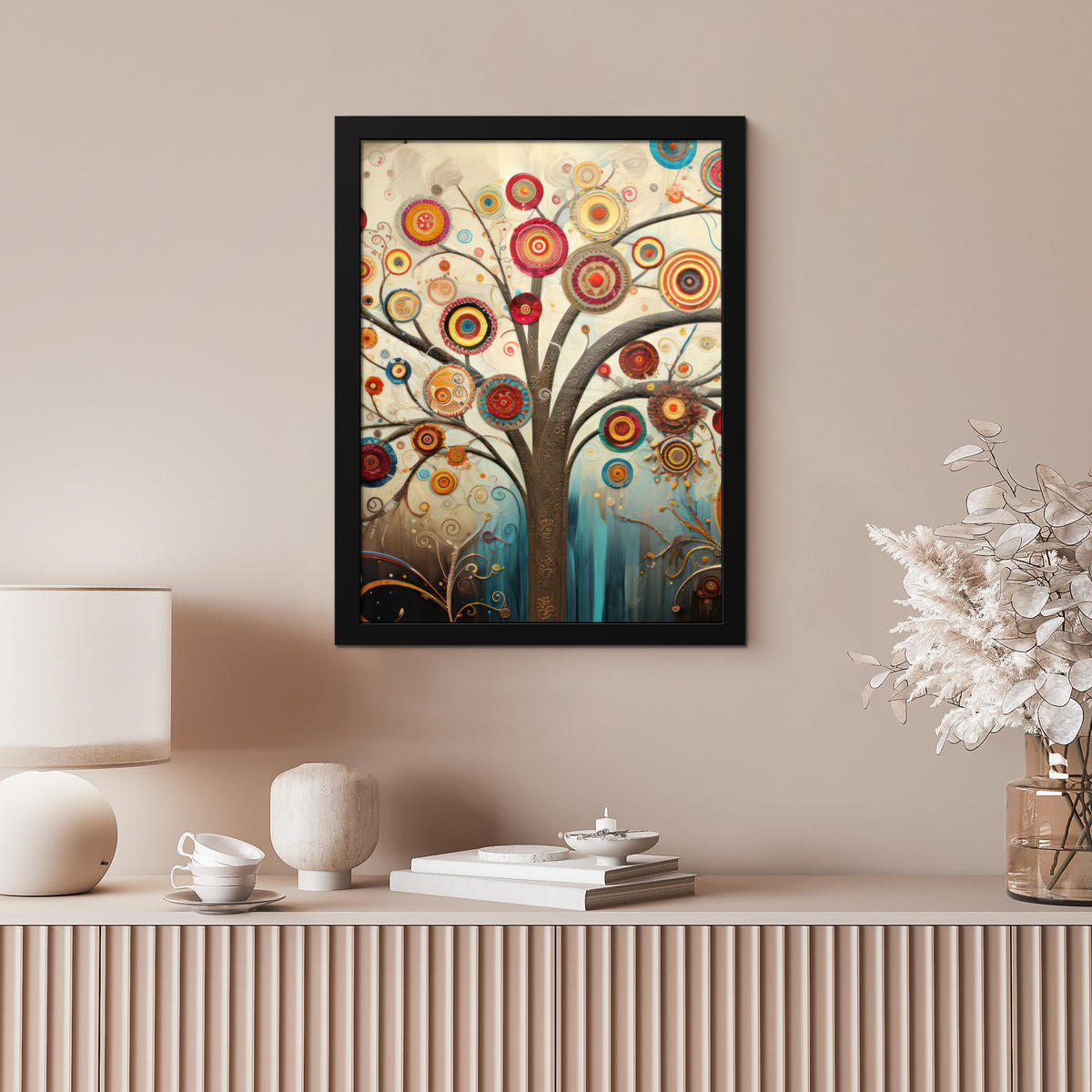 GERAHMTES BILD Baum - Baum des Lebens - Farbe 30x40 cm - Braun, Papier (30/40cm) - MuchoWow