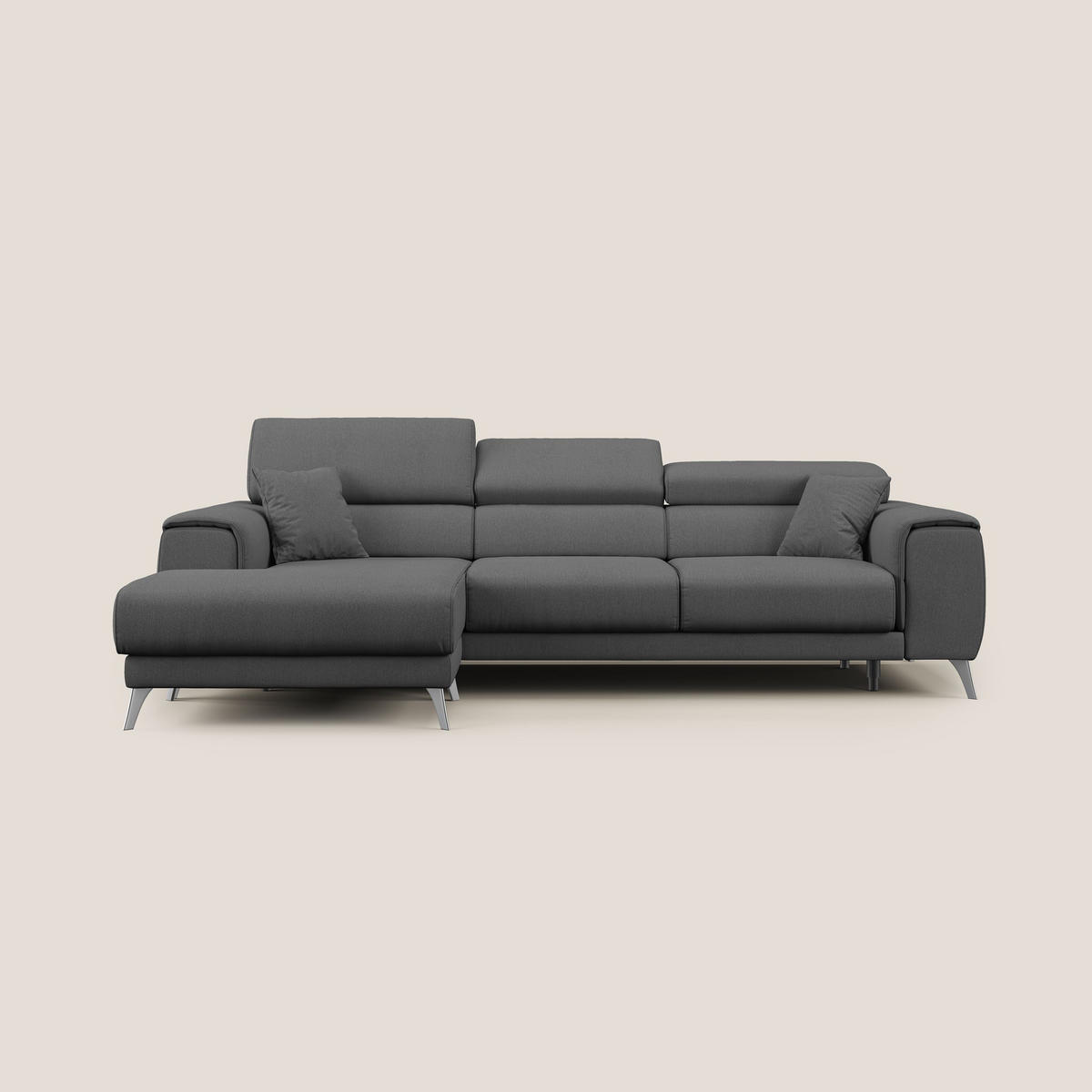 ECKSOFA LINKS Fusion - Anthrazit, Textil (260/102cm) - Divani.store